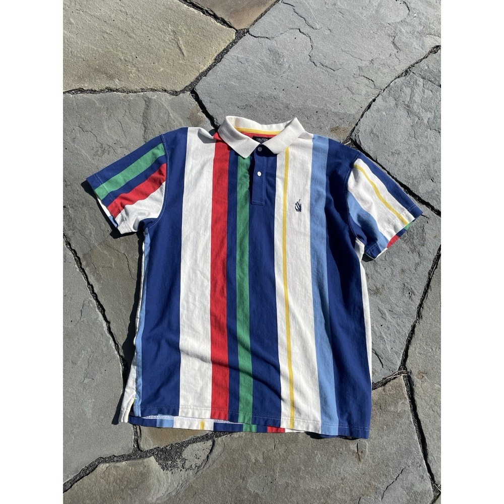 Nautica Polo Shirt Mens XL Colorblock Stripe SS Urban Outfitters Exclusive‎